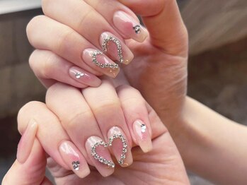 アイネイルズ 梅田店(I nails)/ワンホンハートチークネイル