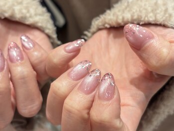 キラキラハートマグネットネイル