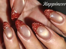 ネイルサロン ハピネス(Nail Salon Happiness)の雰囲気（人気Design 【Gold艶玉マグ×Flashマグフレンチ】）