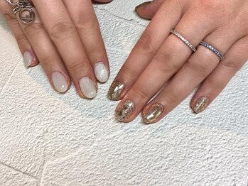 ネイルサロン北野坂/マグネット×ゴールド埋め尽くし