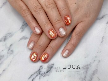 ネイルアトリエルカ(nail atelier LUCA)/W-462 アップルレッド氷ネイル