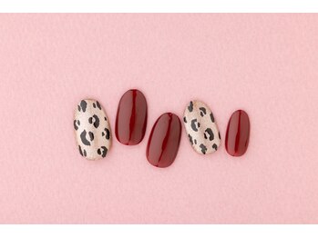 エムスラッシュ ネイル センター北店(M.SLASH)/レッド＆レオパード