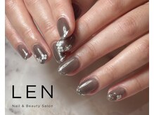 レン(LEN.)/ガラスフレンチ×ドットフラワー