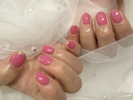 ピンク×ゴールドライン