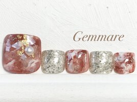 フットニュアンスキラキラネイル