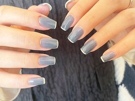 nail design：細フレンチネイル