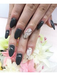 [山本] 秋カラー☆大理石ネイル