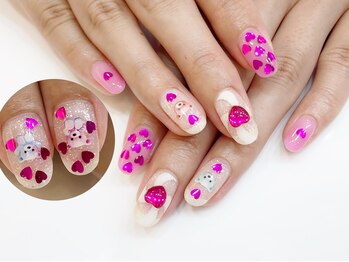 ネイルコレクション ピンク(Nail Collection Pink)/ジェル定額￥9990★夢かわ：くま