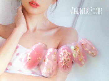 アグニークリッシェ(Agunik Riche)/【押し花ネイル】
