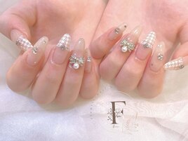 千鳥柄/フレンチネイル