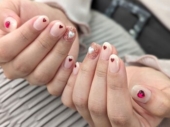 エムスラッシュ ネイル センター北店(M.SLASH)/ハートいっぱいデザイン♪