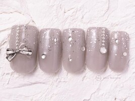 ワンホングレーラメリボン￥6980