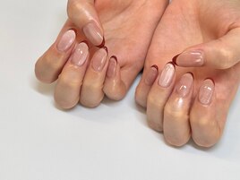 デートネイル 細フレンチ