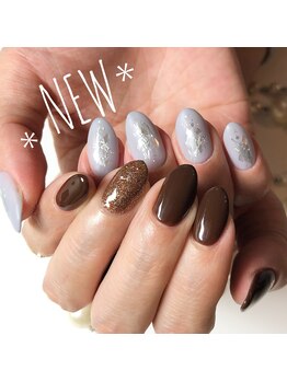 ラナンキュラス(Ranunculus)/冬Nail☆チョコ&キラキラマット