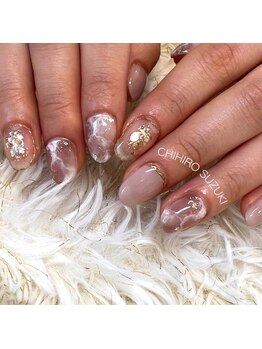 ニュアンス天然石ネイル