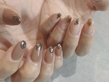 ドレス ネイルアンドアイラッシュ 三国(Dress)/brown ミラーnail