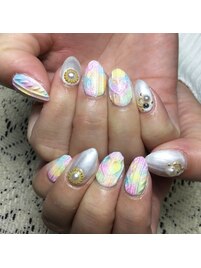 カラフルニットネイル