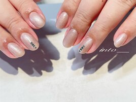 上品ネイル　ストーン　オフィス