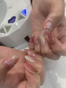 ネイルモア 三軒茶屋店(NAIL moA)/タイダイ×ミラーネイル