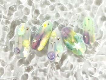 ルル ソレイユ(LouLou Soleil)/シャボン玉ネイル★オーロラ