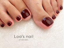 ロアズネイル(Loa's nail)/footワンカラー+ミラーアート