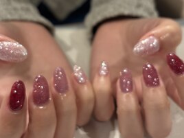 ピンクフラッシュネイル