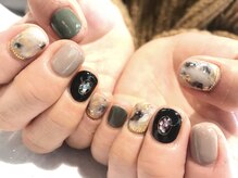 アース コアフュールボーテ 新潟中野山店 (EARTH Coiffure beaute')/ショート大理石ネイル ￥7000