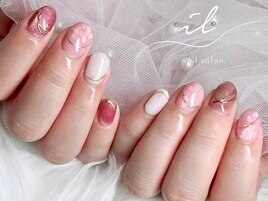 桜×マグネット×ミラーネイル