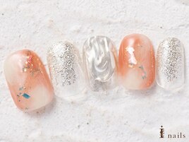 ピーチもやもやネイル8480円