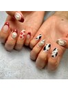 牛さん柄ネイル