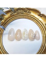 ピオニーネイル(peony nail)/ホワイトツイード