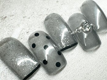 チェリーズネイル(Cherrys Nail)/ブラック クリア デザインネイル