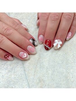 バレンタインネイル