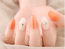 ヴァンネイル(VINGT NAIL nail&eye beauty)/爽やかシアーオレンジ