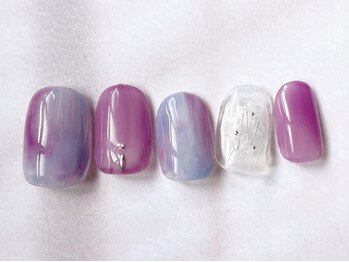 アイネイルズ 梅田店(I nails)/パープルクリアニュアンス