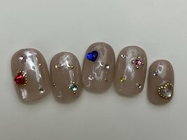 ベージュキラキラストーン¥9000