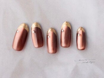 ブラウンネイル×ミラーネイル