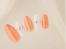 ヴァンネイル(VINGT NAIL nail&eye beauty)/爽やかシアーオレンジ
