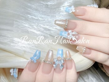 ランラン 池袋(RanRan)/リボン×淡色ガーリーネイル