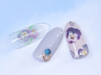 エムネイル(M Nail)/ドライフラワー風ビオラ