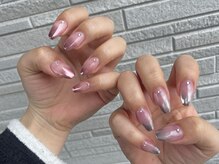 ブランシュネイル(BlancheNail)/キラキラミラーグラデーション