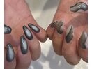 囲みグラデーションネイル