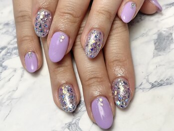 ヘアーアンドネイル ルシア(Hair&Nail Lucia)/ラメワンカラーネイル!