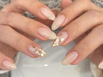 アンゲッコ 長堀橋(angecco)/ハートホロネイル/シンプル