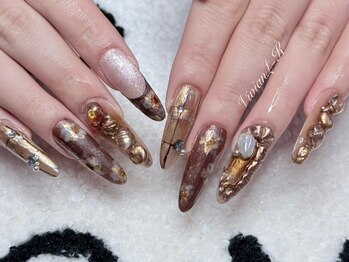 ハチドビューティ(8Do Beauty)の写真/長さ出し持ち込みデザイン ¥15980/爪の形に自信が無い方や亀裂でお困りの方！！憧れの縦長美爪で満足度◎