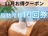 【11月お得クーポン】脂肪冷却10回券/¥264,000→¥250,800