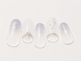 涼しげ逆フレンチガラスネイル