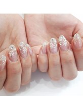 リーフ(Leaf)/ラメグラ×雪の結晶アート