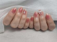 ピーチネイル 大塚(Peach Nail)/定額シンプルチークxリボン