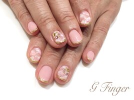 スプリングpinkネイル